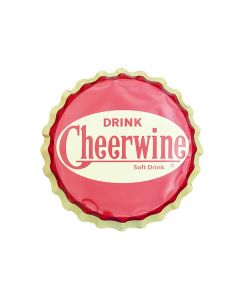 Cheerwine Bottle Cap Sign - Retro Red