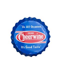 Cheerwine Bottle Cap Sign - Retro Blue