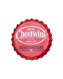 Cheerwine Bottle Cap Sign - Uniquely Southern Red