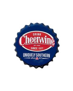 Cheerwine Bottle Cap Sign - Uniquely Southern Blue